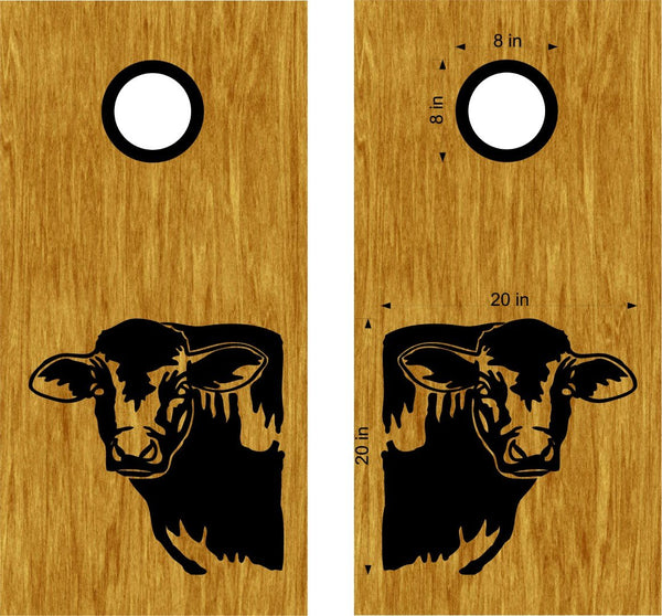 Cow Steer Decals Cornhole Boards Farm Set Bean Bag Toss Sticker