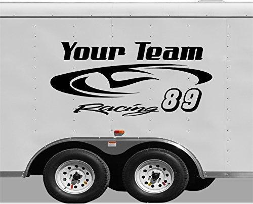 Custom Sign Your Team Name Racing Trailer Decals Stickers Mural