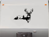 Deer Buck Mountains RV Camper 5th Wheel Motor Home Vinyl Decal Sticker