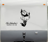 Deer Head Mountains RV Camper 5th Wheel Motor Home Vinyl Decal Sticker