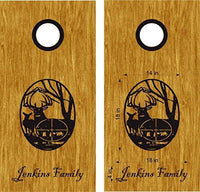 hunting fishing cornhole decal