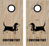 Basset Hound Cornhole Decal Set - Durable Bean Bag Toss Stickers for Fun Outdoor Games