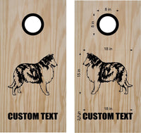 Dog Collie Cornhole Decal Set Boards Bean Bag Toss Sticker