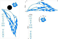 StickerChef Dolphin Ocean Hibiscus Cornhole Board Vinyl Decal Sticker