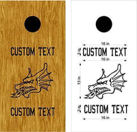 Dragons Mascot Sports Team Cornhole Board Decals Stickers Both Boards