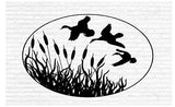 Duck Hunting Geese Vinyl Wall Art Sticker - Cattails Marsh Decor