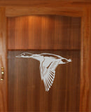 Flying Duck Etched Glass Vinyl Decal Ducks Hunting Entry Way Cabinet Stickers