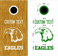 Eagles Football Mascot Vinyl Decal Sticker for Cornhole Boards - MA01C Design