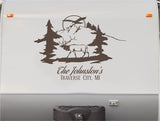 Elk Buck Mountains RV Camper Decal Sticker - Nature-Inspired Motor Home Sign CD121