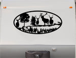 Elk Bucks Hunting Mountains RV Camper 5th Wheel Motor Home Vinyl Decal Sticker