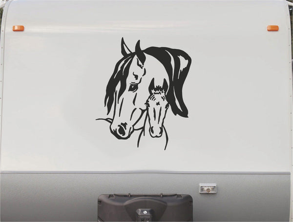 Equestrian Horseback Riding Horse Trailer Vinyl Decals Enclosed Trailer Stickers Graphics Mural 225