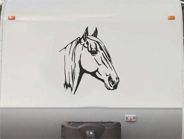 Equestrian Horseback Riding Horse Trailer Vinyl Decals Enclosed Trailer Stickers Graphics Mural 229