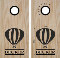 Family Name Hot Air Balloon Cornhole Decal Sticker Bean Bag Toss