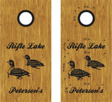 Personalized Family Name Vinyl Decal for Loons Lake Cornhole Boards