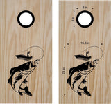 hunting fishing cornhole decal