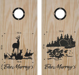 hunting fishing cornhole decal