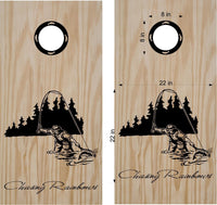 hunting fishing cornhole decal