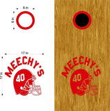 Football Helmet Your Number Cornhole Board Vinyl Decal Sticker