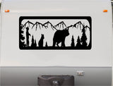 Grizzly Brown Bear Mountains RV Camper 5th Wheel Motor Home Vinyl Decal Sticker