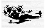 Grizzly Brown Black Bear Wall Art Decal - Nature-Inspired Home Decor Sticker