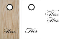 His and Hers Wedding Day Cornhole Board Vinyl Decal Stickers - Perfect for Couples