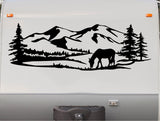 RV Camper Horse Mountains Decal - Scenic Trailer Sticker CT14