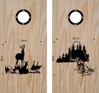 hunting fishing cornhole decal