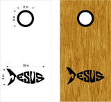 Jesus Fish Christian Cornhole Board Vinyl Decal Sticker