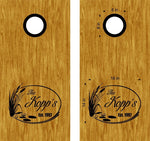 Personalized Family Name Est Date Vinyl Decal for Cornhole Boards