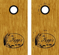 Personalized Family Name Est Date Vinyl Decal for Cornhole Boards