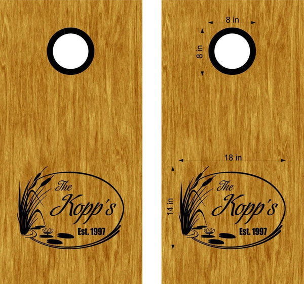 Personalized Family Name Est Date Vinyl Decal for Cornhole Boards