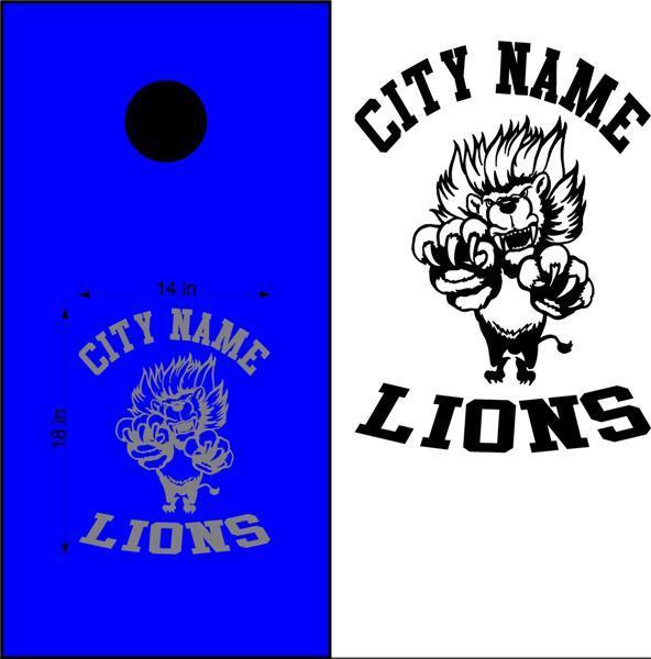 Lions Football Cornhole Board Decal - School Mascot Sticker for Game Day Fun