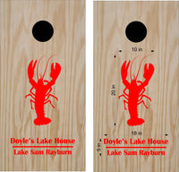 Lobster Themed Cornhole Board Decals  Stickers Set for Fun Outdoor Games