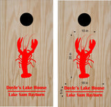 Lobster Themed Cornhole Board Decals  Stickers Set for Fun Outdoor Games