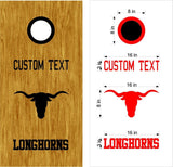 Longhorns Football Mascot Cornhole Board Vinyl Decal Sticker for Game Day Fun