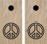 Love Peace Symbol Vinyl Decal Sticker for Cornhole Boards