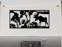 Moose Decal RV Camper Motor Home Sticker Mountain Scene