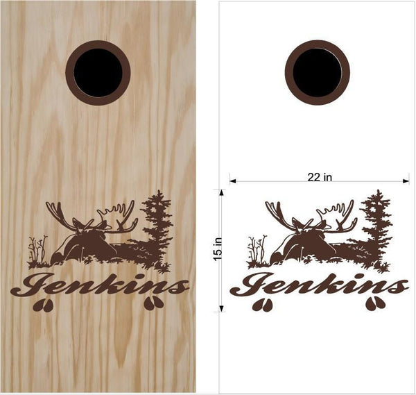 hunting fishing cornhole decal