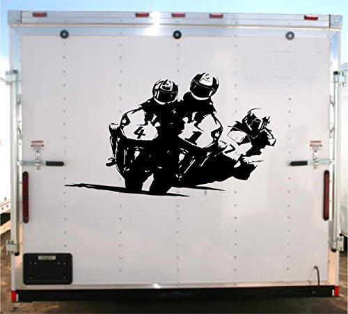 Motorcycle Racing Trailer Vinyl Decal Sticker Kit  Custom Auto Graphics