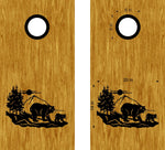 Mountain Bear Cub Cornhole Board Decals - Rustic Outdoor Game Stickers