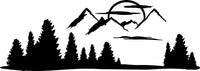 Mountain Pines RV Decal Sticker for Camper Front End Cap