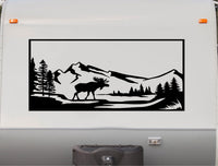 Moose RV Decal - Rocky Mountains Camper Trailer Sticker - MTN-7