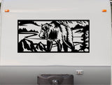 Mountains Bear Decal RV Camper Motor Home Sticker Mountain Scene