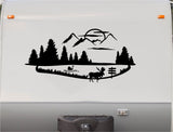 Mountains Lake Deer Vinyl Decal Sticker for RVs Campers  5th Wheels