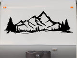 Mountains RV Camper Replacement Decal - Trailer Scene Stickers for Outdoors Adventure