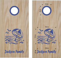 beach lake life cornhole decals