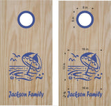 beach lake life cornhole decals