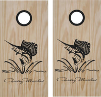 hunting fishing cornhole decal