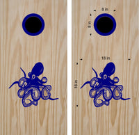 Ocean Octopus Bean Bag Toss Decal Set for Cornhole Boards