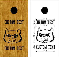 Owls Mascot Sports Team Cornhole Board Decals Stickers Both Boards